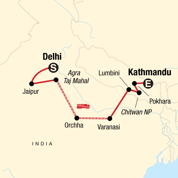delhi to Kathmandu india small group tour
